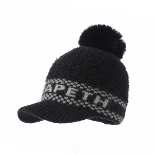 Korean-style Autumn and Winter Women's Knitted Hat Cute Versatile <strong>Pom</strong>-<strong>Pom</strong> Hat and Thickened Cold-Resistant Warm Baseball <strong>Beanie</strong> - Product Image 6