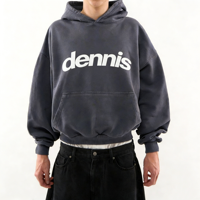 Hoodie court unisexe coupe ample en molleton bouclette 100% coton, style streetwear vintage épais pour homme