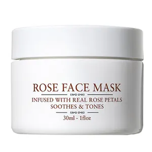 Masque facial de soin de la peau hydro blanchissant à la rose biologique OEM Masque de beauté hydratant à la rose