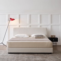 Lit double modulaire Zayshine de luxe moderne nordique en velours blanc pour chambre principale, tailles Queen et King, 1,5 et 1,8 mètres, grand lit souple