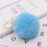 Vente en gros de pompons en fourrure colorés, style simple, moelleux et mignons, 8 cm, pour sacs, pendentifs