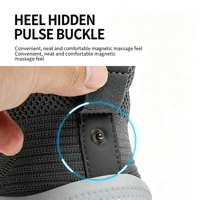 Chaussures de marche et de course pour hommes, grises, en tricot, légères, anti-douleur, antimicrobiennes, respirantes, avec logo personnalisé, directement de l'usine, avec système Bungee