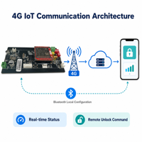 Controlador de Sistema de Estacionamiento Inteligente, Placa de Control de Bloqueo de Estacionamiento 4G IoT MQTT con Detección de Vehículos por Ultrasonido y Bucle de Tierra