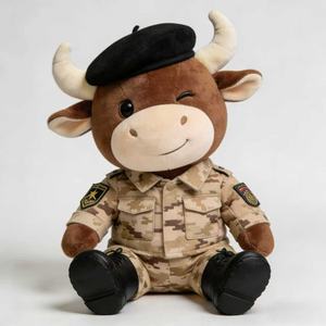 בובת פרה צעצוע קטיפה בהתאמה אישית עם הסוואה, חייל פרה ממולא, למותג פרטי וסיטונאות בכמויות גדולות - Product Image 3