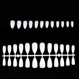 500 faux ongles transparents naturels à presser, formes cercueil, ovales, amande, couverture complète, en ABS acrylique, kit d'extension pour manucure de salon - Product Image 4