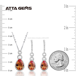 Zultanite Diaspore conjunto de joyas de piedras preciosas <span class=keywords><strong>para</strong></span> mujeres, anillo de Plata de Ley 925 pendientes collar hecho - Product Image 2