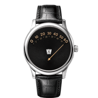 Montre Homme Luxe Personnalisée 2026 avec Affichage des Heures par Saut et Minute Rétrograde, Boîtier en Acier Inoxydable, Bracelet en Cuir