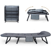 Chaise inclinable et lit simple pliable à cadre métallique moderne pour chambre et hôtel – Compagnon de bureau portable