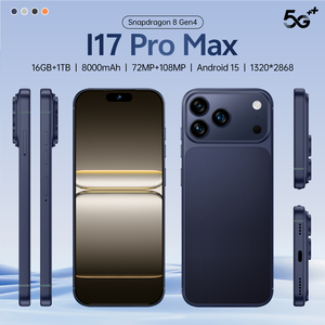 Smartphone I17 Pro Max 5G 16 Go + 1 To Android 15 Double Caméra 72MP + 108MP Reconnaissance Faciale Déverrouillage par Empreinte Digitale Blanc Orange Bleu - Product Image 6