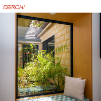 Ventanas de Aluminio de Doble Acristalamiento Triple DERCHI, de Piso a Techo, con Vidrio Templado, Aislamiento Térmico y Forma Arqueada para Hotel