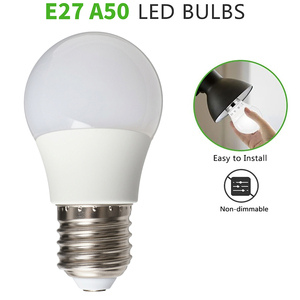 หลอดไฟ LED A50 ขั้ว E27 AC220~240V ไม่สามารถหรี่แสงได้ โคมไฟพลาสติก+แก้วอลูมิเนียมเคลือบพลาสติก ดัชนีการแสดงสี Ra80 - Product Image 3