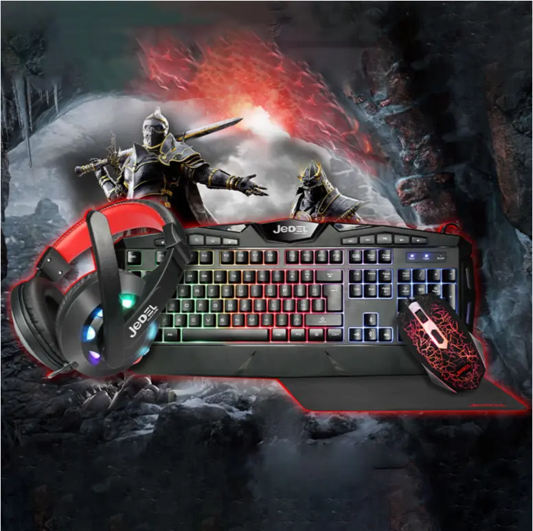 Mechanical Gaming Keyboard USB Wired pc gaming Keyboard For Gamer PC Laptop keycaps Keyboard mouse earphone Pad sets for MAN