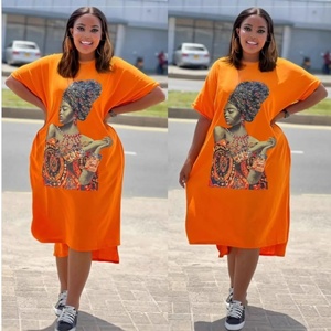 Robe midi grande taille pour femme, nouvelle imprimée, décontractée et tendance, 100 % coton, en mousseline tissée, antistatique, idéale pour les trajets quotidiens estivaux - Product Image 4