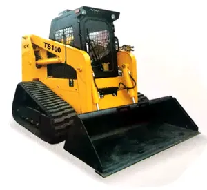 Crawler Skid Loader TS100 dengan Mesin 100hp, Kapasitas Muat 1200Kg Tracked Skid Steer Loader untuk Dijual