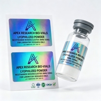 Étiquettes de flacons anti-rayures et anti-effraction personnalisées, adaptées aux flacons de laboratoire de 10 ml, autocollants d'emballage de peptides texturés et imperméables