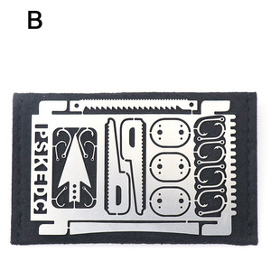 LXH-029 Multi-utensile Argento a Forma di Carta di Credito, 22 in 1, per Sopravvivenza, Pesca, Campeggio, Arrampicata, Caccia, Escursionismo, Kit EDC - Product Image 1