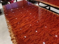 Dessus de table en dalle de bois Bubinga Premium Live Edge Burl Dessus de table figuré exotique Dessus de table basse en bois massif