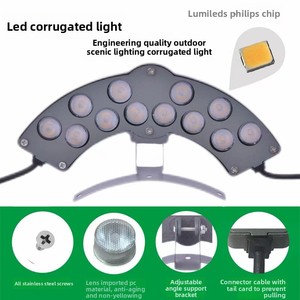 โคมไฟ LED แบบลูกฟูกสำหรับภายนอกอาคาร กันน้ำ IP67 เหมาะสำหรับสวน <span class=keywords><strong>วัด</strong></span> ศาลา อาคารโบราณ 6W 24V - Product Image 5