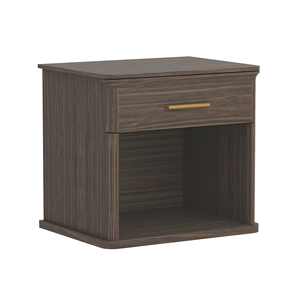 Walnut Nightstand With Drawer And <b>Open</b> Shelf <b>Storage</b> For Bedroom Use - Product Image 6