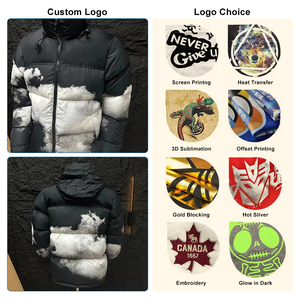 Veste matelassée réversible imperméable de haute qualité, grande taille, formelle, épaisse, 95% coton, avec fermeture éclair et logo personnalisé pour l'hiver - Product Image 2