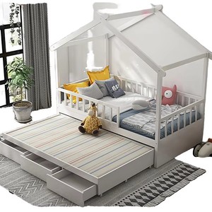 Juego de Muebles de Madera Contemporáneos <span class=keywords><strong>Montessori</strong></span> para Dormitorio Infantil, Diseño de Casa con Cajones, Individual/<span class=keywords><strong>Doble</strong></span>, Venta al por Mayor - Product Image 2