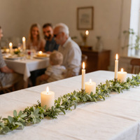 180cm Künstliche Eukalyptus-Girlande mit Beflockten Lammfellblättern und Weißen Blüten, Grüne Ranke für Osterdekoration, Kamin, Treppenhaus und Heimdekoration
