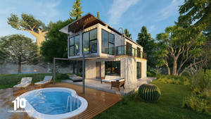 Choyueh แปลนบ้านคอนเทนเนอร์รูปตั<span class=keywords><strong>ว</strong></span> L <span class=keywords><strong>พ</strong></span>ร้อม<span class=keywords><strong>2</strong></span>ห้องนอนและแผ่นโลหะ-36ตร. ม.-290FT2<span class=keywords><strong>พ</strong></span>ร้อมสระว่ายน้ำ - Product Image 5