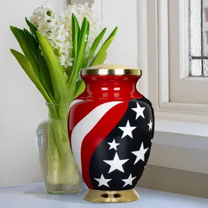 โกศเผาศพธงอเมริกันขนาดใหญ่สีแดงขาวและน้ำเงินดีไซน์เป็นอนุสรณ์สำหรับขี้เถ้ามนุษย์มีจำหน่ายในราคาส่ง - Product Image 5