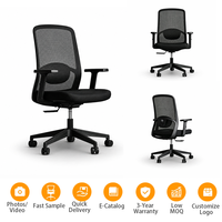 Chaise de bureau ergonomique moderne à dossier haut, appui-tête réglable, support lombaire, coussin en éponge, base en aluminium, salon/bureau