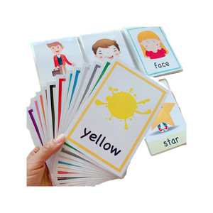 China Factory Paper Baby Flashcard Negro Blanco Colorido Estimulación visual Tarjeta de actividad de aprendizaje para bebés - Product Image 1