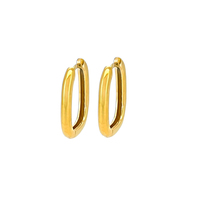 Venta al por Mayor de Joyería Fina JJ BRAVO P2802, Aretes Huggie de Oro Amarillo Sólido de 14K, Modernos, Libres de Níquel y Plomo, para Mujer
