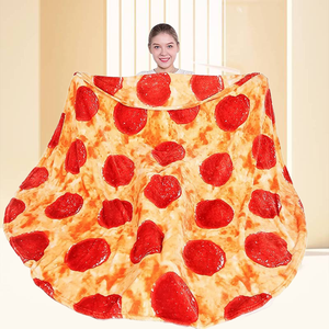 Gran oferta, venta al por mayor, fabricantes personalizados, 100% poliéster, comida, tamaño adulto, franela Súper suave, Burrito, Tortilla, manta para Pizza - Product Image 1