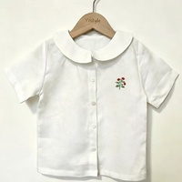 Vêtements d'été pour fillettes, chemise à manches courtes en lin et coton, respirante, OEM personnalisé