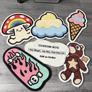 Tappeto Sagomato Personalizzato con Logo, in Nylon, Stile Streetwear, per Dropshipping, Design Tufted Personalizzato, MOQ 1 Pezzo - Product Image 1