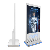 Sinmar 360 °   Kios Layar Sentuh Digital Interaktif LED Base 55 Inci Smart AI Human Touchscreen untuk Periklanan