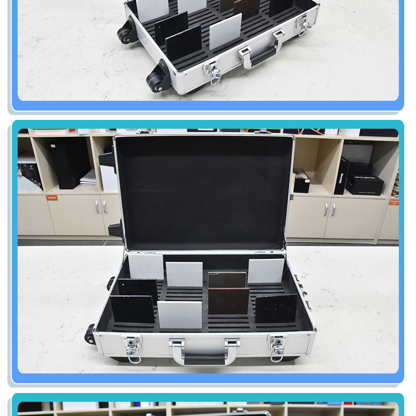 Sample Trolley Case Marble Rock Mosaic Ceramic Wood Floor Granite Quartz Specimen Box Stone Aluminum Suitcase Display For Tile