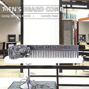 Gran oferta, peine moldeador de Metal cómodo para el cuidado de los hombres a la moda, para uso en salón, peine para Barba para hombres - Product Image 2