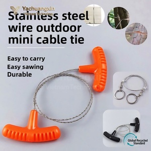 Scie à fil manuelle en acier inoxydable, mini scie de poche multi-usage, scie à fil pour le camping en plein air, équipement de survie - Product Image 2