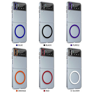 Funda Magnética Premium Transparente de PC+vidrio para Teléfono Plegable <span class=keywords><strong>Samsung</strong></span> <span class=keywords><strong>Z</strong></span> <span class=keywords><strong>FLIP</strong></span> 4 <span class=keywords><strong>5G</strong></span> - Product Image 1