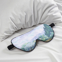 Masque de sommeil en soie écologique drôle avec bandeau occultant doux avec sangle réglable pour femmes hommes sieste de voyage