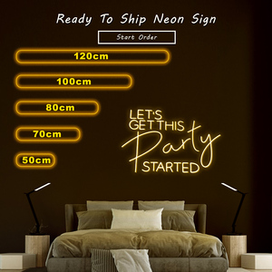 Enseigne LED néon personnalisée pour logo d'entreprise Let's Get This Party Started-Office Shop Home Mall Wedding Party Decor - Product Image 1