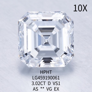 เครื่องประดับเมสซี่ IGI เพชรสังเคราะห์ CVD HPHT ทรงอัสเชอร์ ขนาด 1 กะรัต 2 กะรัต 3 กะรัต 4 กะรัต 5 กะรัต สี D ความสะอาด VS - Product Image 2