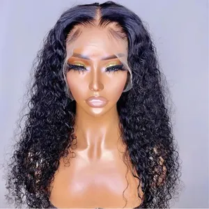 Curly Human Hair Lace Front Wigs With Baby Hair Natural Color Lace Wig Vendors for Women Factory Price Human Hair Wigs in Stock