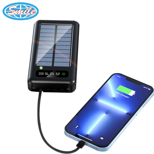 Portable Solar Power Bank 20000mah Solar Charger 10000mah 30000mah Power Bank 50000mah Portable Solar Panel