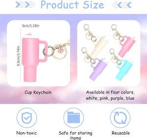 Mini Tumbler Cup Keychain Accessories Cute Charms Chapstick Lip Balm Holder for Women <b>Purse</b> Handbag - Product Image 2
