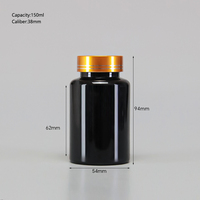 Bouteille d'emballage en plastique pour pilules et vitamines de qualité médicale, personnalisée en gros, avec bouchon à vis
