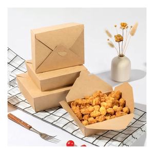 Caja de embalaje de comida plegable desechable para llevar con <span class=keywords><strong>2</strong></span> compartimentos Cajas de embalaje de almuerzo de arroz de comida Bento de papel para comida rápida - Product Image 4
