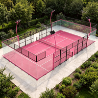 Lapangan Padel Panoramic Standar Pabrik Produksi Besar, Lapangan Tenis Padel Luar Ruangan Segala Cuaca, Set Lengkap Terrain De Padel