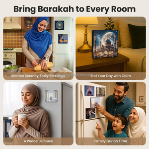 Aimant de réfrigérateur musical personnalisé vierge pour bureau, avec fonction de lecture musicale et haut-parleur Coran magnétique intégré, incluant des versets du Coran - Product Image 5