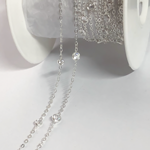 Nouvelle chaîne plate en or 14 carats de 1,7 mm avec zircon pour la fabrication de bijoux permanents 2025 - Product Image 5